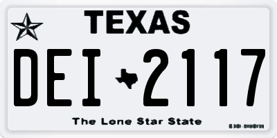 TX license plate DEI2117