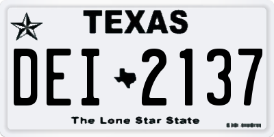 TX license plate DEI2137