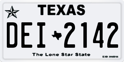 TX license plate DEI2142