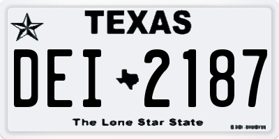 TX license plate DEI2187