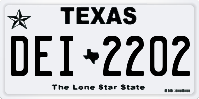 TX license plate DEI2202