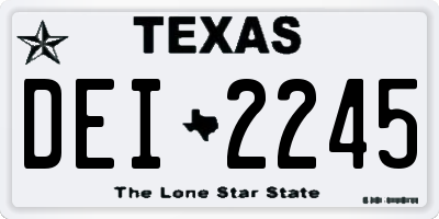 TX license plate DEI2245