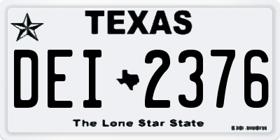 TX license plate DEI2376
