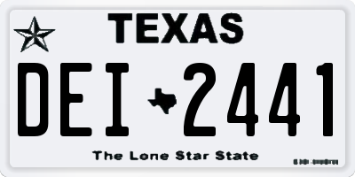 TX license plate DEI2441