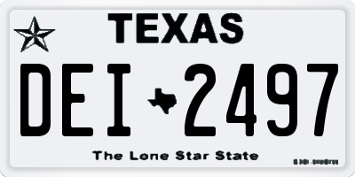 TX license plate DEI2497