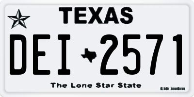 TX license plate DEI2571