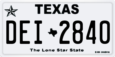 TX license plate DEI2840