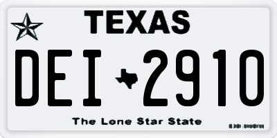 TX license plate DEI2910