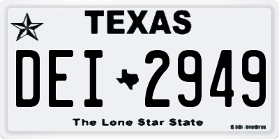 TX license plate DEI2949