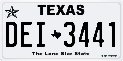 TX license plate DEI3441