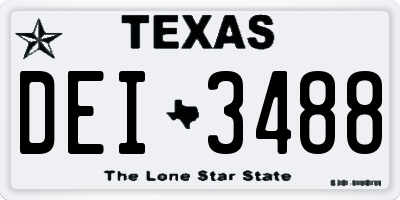TX license plate DEI3488