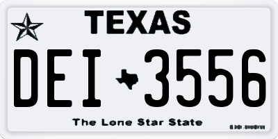 TX license plate DEI3556