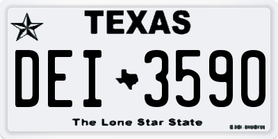 TX license plate DEI3590