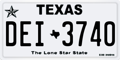 TX license plate DEI3740