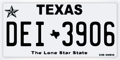 TX license plate DEI3906