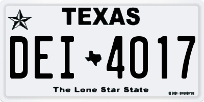 TX license plate DEI4017