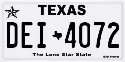 TX license plate DEI4072