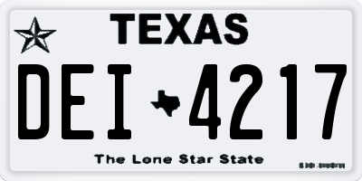 TX license plate DEI4217