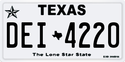 TX license plate DEI4220