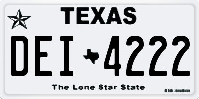 TX license plate DEI4222