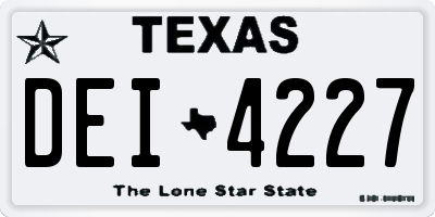 TX license plate DEI4227