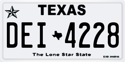 TX license plate DEI4228