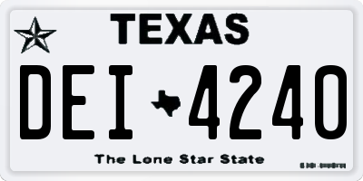 TX license plate DEI4240