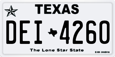 TX license plate DEI4260
