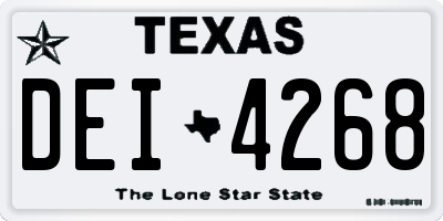 TX license plate DEI4268