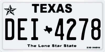 TX license plate DEI4278