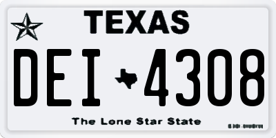 TX license plate DEI4308