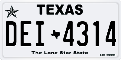 TX license plate DEI4314