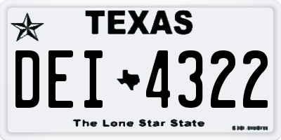 TX license plate DEI4322