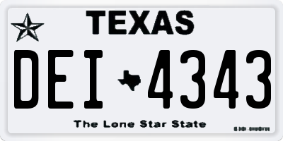 TX license plate DEI4343