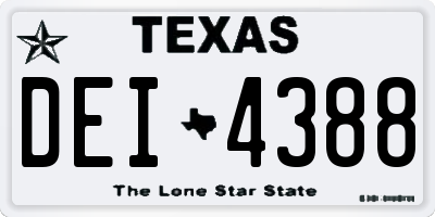 TX license plate DEI4388