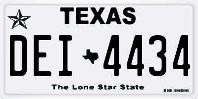 TX license plate DEI4434