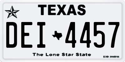 TX license plate DEI4457