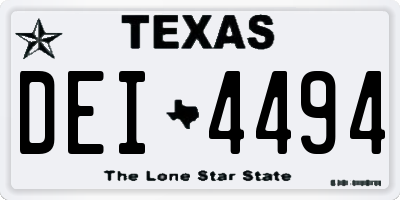 TX license plate DEI4494