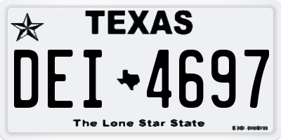 TX license plate DEI4697