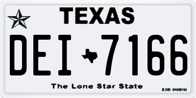 TX license plate DEI7166