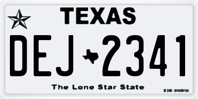 TX license plate DEJ2341