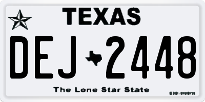 TX license plate DEJ2448
