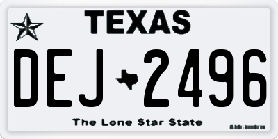 TX license plate DEJ2496