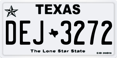 TX license plate DEJ3272