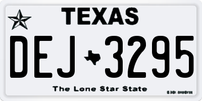 TX license plate DEJ3295
