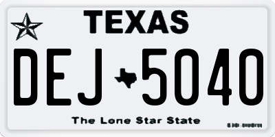 TX license plate DEJ5040