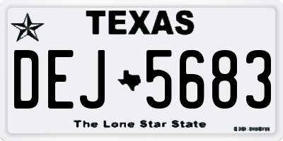 TX license plate DEJ5683