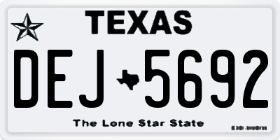 TX license plate DEJ5692