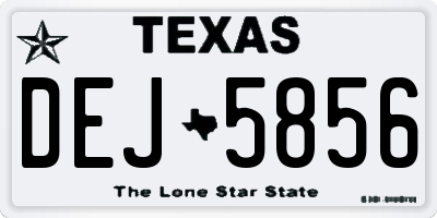 TX license plate DEJ5856