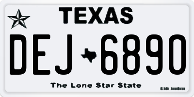 TX license plate DEJ6890